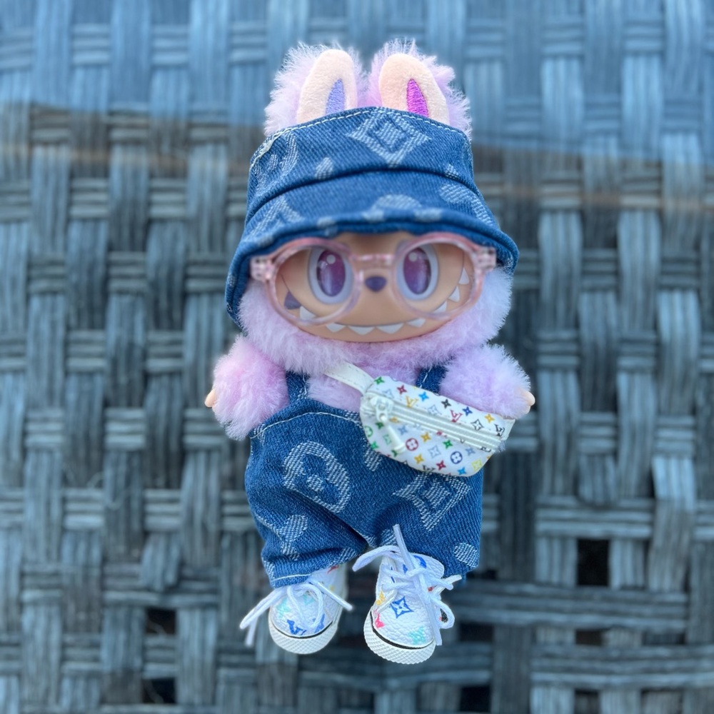 Stylish Labubu Denim Outfit and Accessories
